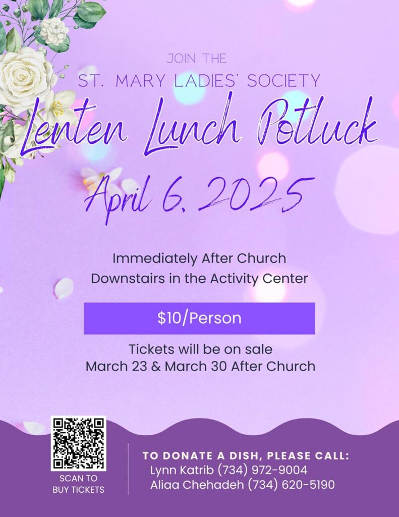 Lenten Lunch Potluck - Sunday, April 6th